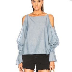 Nili Lotan Cold Shoulder Devon Blouse, Striped